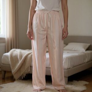 THE SLEEP CODE Striped Pastel Orange Pink Pajama Pants Sz M